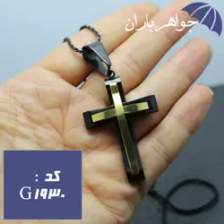 گردنبند صلیب مشکی همراه با زنجیر کد G_1930