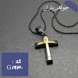 گردنبند صلیب مشکی همراه با زنجیر کد G_1930