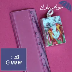 گردنبند فیروزه نیشابوری با نقاشی دستی ماهی قرمز کد G_1173