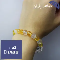 دستبند سیترین و کریستال کوارتز اصل خوشرنگ کد D_1855