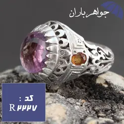 انگشتر آمتیست اصل مردانه دست ساز کد R_2227
