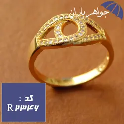 انگشتر نقره طلایی زنانه کد R_2346