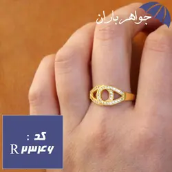 انگشتر نقره طلایی زنانه کد R_2346
