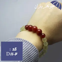 دستبند جید و عقیق قرمز زنانه کد D_1102