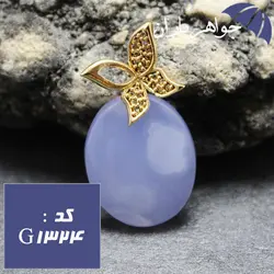 گردنبند عقیق یمنی طرح پروانه طلایی کد G_1324