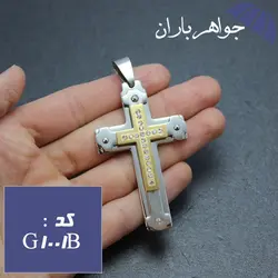گردنبند صلیب دو رنگ کد G_1001B