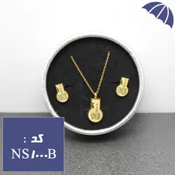 نیم ست استیل طلایی زنانه کد NS_1000B