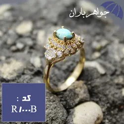 انگشتر طلاروس فیروزه نیشابوری اصل دورجواهری زنانه کد R_1000B