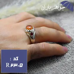 انگشتر عقیق یمنی شرف الشمس و یاقوت سرخ اصل دست ساز کد R_2305