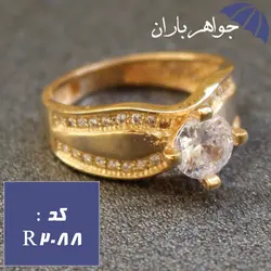 انگشتر طلاروس نگین الماس تک زنانه کد R_2088