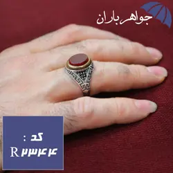 انگشتر عقیق قرمز مارکازیتی مردانه طرح ورساچی کد R_2344