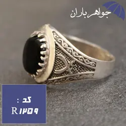 انگشتر اسپرت عقیق سیاه طرح ذوالفقار کد R_1259