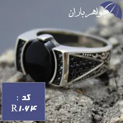 انگشتر عقیق سیاه اسپرت کد R_1064
