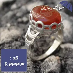 انگشتر عقیق یمنی اصل زنانه با حکاکی دعای عین علی کد R_2343