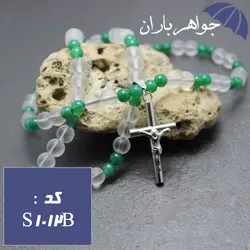 سینه ریز عقیق با آویز صلیب کد S_1112B
