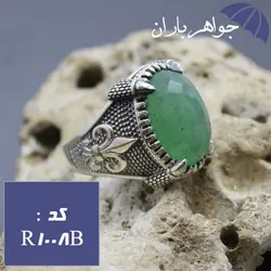 انگشتر نقره زمرد مردانه کد R_1008B