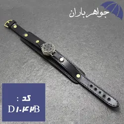 دستبند چرمی یشم حکاکی ستاره سلیمان کد D_1042B