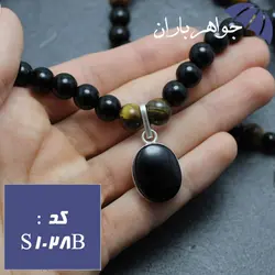 سینه ریز نقره عقیق سیاه جزع اصل کد S_1028B