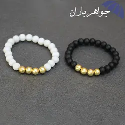 دستبند ست اونیکس و حدید طلایی D1544