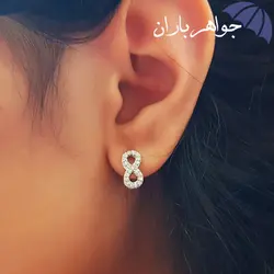 گوشواره نقره میخی دخترانه طرح بی نهایت GO3003