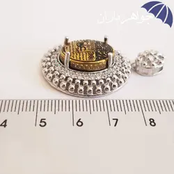 گردنبند حدید طلایی عین علی و سه جلاله دور جواهری G3019