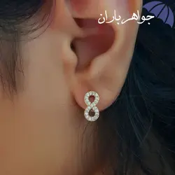 گوشواره نقره رزگلد میخی بی نهایت GO3004