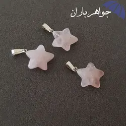 گردنبند کوارتز صورتی اصل طرح ستاره G3032