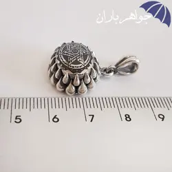 گردنبند حدید نقره ای ستاره سلیمان و ستاره داوود G3048