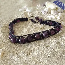 دستبند آمتیست اصل طرح بافت D3051