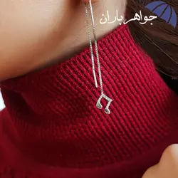 گوشواره نقره بخیه ای طرح ملودی GO3021