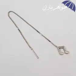 گوشواره نقره بخیه ای طرح ملودی GO3021