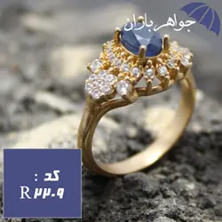 انگشتر طلاروس یاقوت کبود اصل زنانه کد R_2209