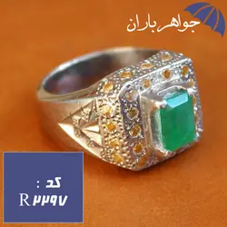 انگشتر زمرد اصل مردانه دست ساز فاخر کد R_2297