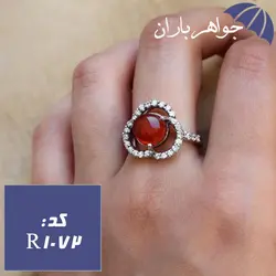 انگشتر عقیق یمنی زنانه مدل گل کد R_1072