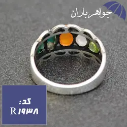 انگشتر نقره چندجواهر اصل کد R_1938