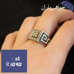 انگشتر نقره حدید مارکازیتی سیاه قلم کاری کد R_1595