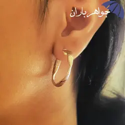 گوشواره نقره ایتالیایی دورنگ حلقه ای GO3026