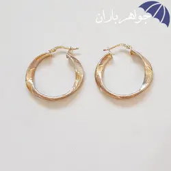 گوشواره نقره ایتالیایی دورنگ حلقه ای GO3026