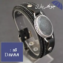 دستبند حدید ستاره داوود چرمی کد D_1788