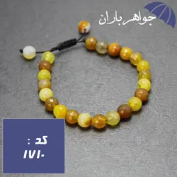 دستبند عقیق زرد خوشرنگ زنانه کد 1710