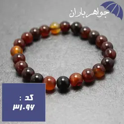 دستبند عقیق سلیمانی مهره ای کد 31096