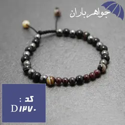 دستبند یاقوت گارنت و حدید و عقیق باباقوری کد D_1270