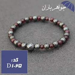 دستبند یاقوت گارنت و حدید کد D_1025