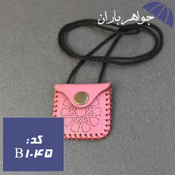 کیف گردنی چرم دست دوز طرح دار کد B_1045