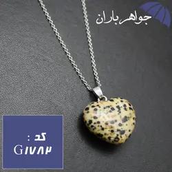 گردنبند جاسپر مدل قلب با زنجیر کد G_1782