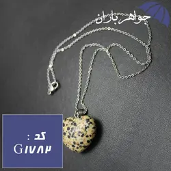 گردنبند جاسپر مدل قلب با زنجیر کد G_1782