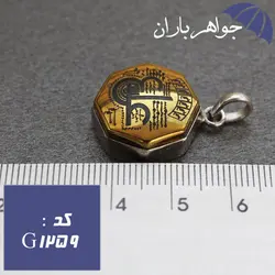 گردنبند حدید طلایی عین علی و خاتم سلیمان دور ساده کد G_1259