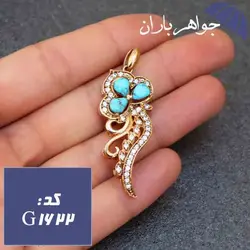 گردنبند طلاروس فیروزه نیشابور اصل زنانه کد G_1622