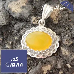 گردنبند عقیق زرد اصل زنانه کد G_1588