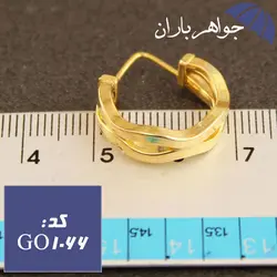 گوشواره نقره حلقه ای پیچی طلایی کد GO_1066